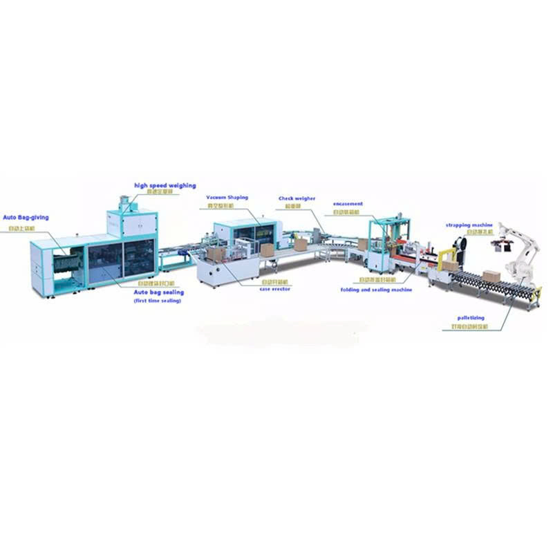 Dây chuyền đóng gói chân không gạo với Robot xếp hàng PZB-900-F8/10