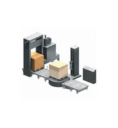 Dây chuyền tự động đóng đai, quấn màng và đóng gói pallet cho thùng carton XKC-1